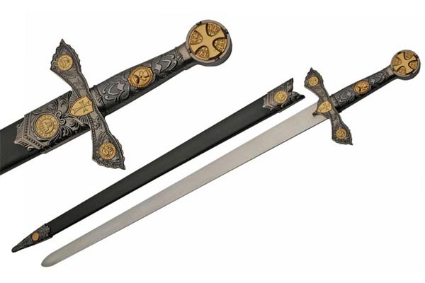 Medieval Knight Templar Swords With Scabbard For Sale